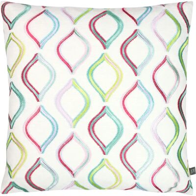 Fundas de Cojín Bordada Spinning Top de Prestigious Textiles - 50x50cm - Rosa y Multicolor Fundas de Cojín Bordada Spinning Top de Prestigious Textiles - 50x50cm - Rosa y Multicolor