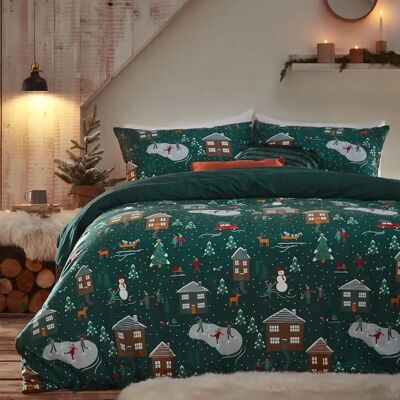 Furn. Furn. Pines Toddler Green Pyjama Fleece Duvet Cover Set - Duvet Cover Set Furn. Furn. Pines Toddler Green Pyjama Fleece Duvet Cover Set - Duvet Cover Set