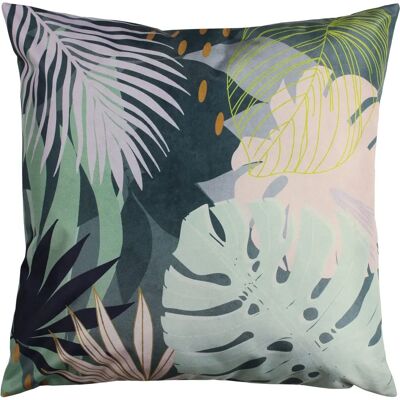 Furn Buiten Kussen met Palmblad - Blauw - 43cm x 43cm - Buiten Kussen Furn Buiten Kussen met Palmblad - Blauw - 43cm x 43cm - Buiten Kussen