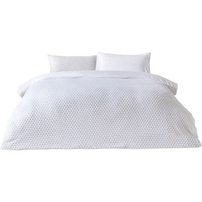 The Linen Yard White Cotton Polka Dot Tuft Duvet Cover Set - Single The Linen Yard White Cotton Polka Dot Tuft Duvet Cover Set - Single
