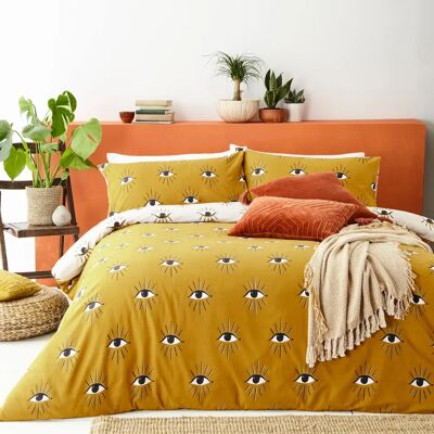 Furn Theia Set copripiumino reversibile astratto - Cotone Giallo - Dimensione King Furn Theia Set copripiumino reversibile astratto - Cotone Giallo - Dimensione King