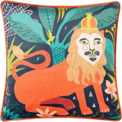 Kate Merritt - Lion Velvet - Multicolour - Cushion Cover Kate Merritt - Lion Velvet - Multicolour - Cushion Cover