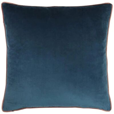 Housse de Coussin en Velours Piping Meridian - Bleu - Taille Unique Housse de Coussin en Velours Piping Meridian - Bleu - Taille Unique