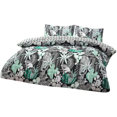 Set piumino Arizona Jungle reversibile - Nero/Bianco - Matrimoniale Set piumino Arizona Jungle reversibile - Nero/Bianco - Matrimoniale