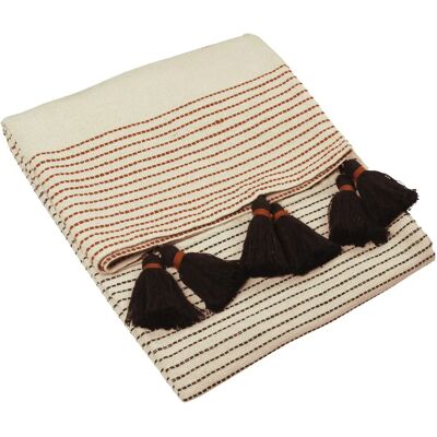 Furn. Banda Woven Cotton Tasselled Throw - Throw Furn. Banda Woven Cotton Tasselled Throw - Throw