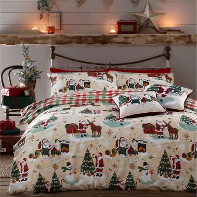 Furn Jolly Santa Wendebettwäsche - Multicolor - Doppelgröße Furn Jolly Santa Wendebettwäsche - Multicolor - Doppelgröße