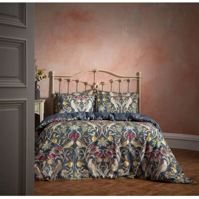 Edinburgh Weavers Navy Floral Birds Luxury Cotton Duvet Cover Set - Double Edinburgh Weavers Navy Floral Birds Luxury Cotton Duvet Cover Set - Double
