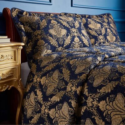 Paoletti Shiraz - Poszewka na Poduszkę Damask Jacquard - Granatowa - 48x74 cm Paoletti Shiraz - Poszewka na Poduszkę Damask Jacquard - Granatowa - 48x74 cm