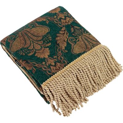 Paoletti Shiraz Emerald Jacquard Throw - One Size - Throw Blanket Paoletti Shiraz Emerald Jacquard Throw - One Size - Throw Blanket