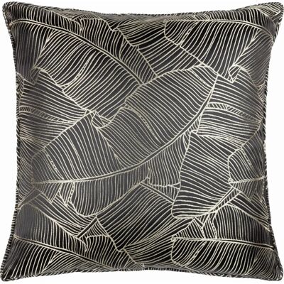 Wylder Tropics Seymour Embroidered Jacquard Satin Piped Cushion Cover - Black - One Size Wylder Tropics Seymour Embroidered Jacquard Satin Piped Cushion Cover - Black - One Size