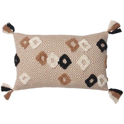 Furn Benji Cojín de algodón con flecos - Marrón Furn Benji Cojín de algodón con flecos - Marrón