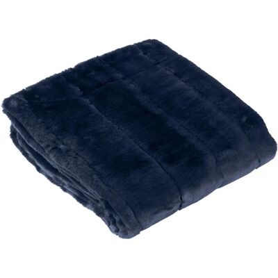 Paoletti Empress Faux Fur Throw - Navy - 140x200cm Paoletti Empress Faux Fur Throw - Navy - 140x200cm