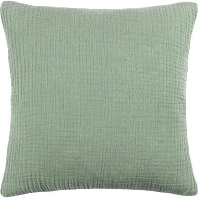 Yard Lark Cotton Crinkle 45cm x 45cm Cushion - Green - Unisex Yard Lark Cotton Crinkle 45cm x 45cm Cushion - Green - Unisex