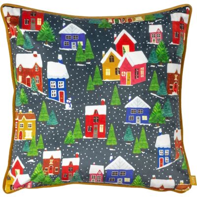 Furn Christmas Together Twilight Town Velvet Cushion - Multicolour - One Size Furn Christmas Together Twilight Town Velvet Cushion - Multicolour - One Size