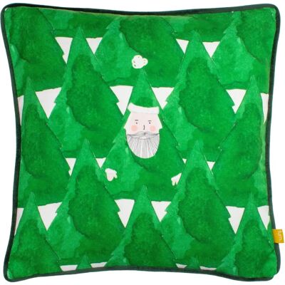 Furn Santa Printed Velvet Cushion - Green - 43cm x 43cm Furn Santa Printed Velvet Cushion - Green - 43cm x 43cm