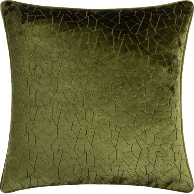 HOEM Malans Velours Piping Coussin - Olive - 45cm x 45cm HOEM Malans Velours Piping Coussin - Olive - 45cm x 45cm
