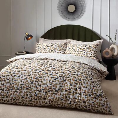 HOEM City Abstract Geometric Cotton Reversible Duvet Cover Set - Double HOEM City Abstract Geometric Cotton Reversible Duvet Cover Set - Double