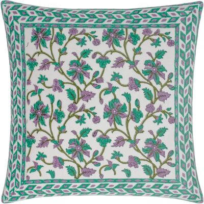 Paoletti Mentera Grüner Samt-Kissen - Blumen, 50x50cm - Kissen Paoletti Mentera Grüner Samt-Kissen - Blumen, 50x50cm - Kissen