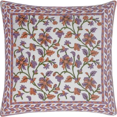 Paoletti Mentera Lilac Floral Velvet Cushion - 50cm x 50cm - Cushion Paoletti Mentera Lilac Floral Velvet Cushion - 50cm x 50cm - Cushion