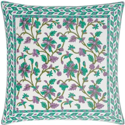 Paoletti - Mentera Floral Velvet Cushion Cover - Verde - Talla Única - Funda de Cojín Paoletti - Mentera Floral Velvet Cushion Cover - Verde - Talla Única - Funda de Cojín