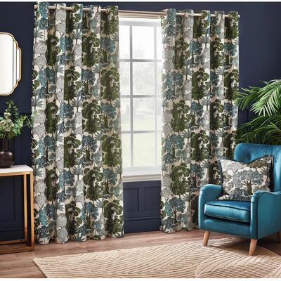 Riva Home Woodland Green Jacquard Curtains - Curtains Riva Home Woodland Green Jacquard Curtains - Curtains