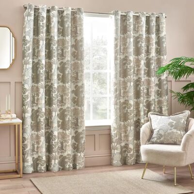 Wylder Nature Woodlands Jacquard Room Darkening Eyelet Curtains - Curtains Wylder Nature Woodlands Jacquard Room Darkening Eyelet Curtains - Curtains