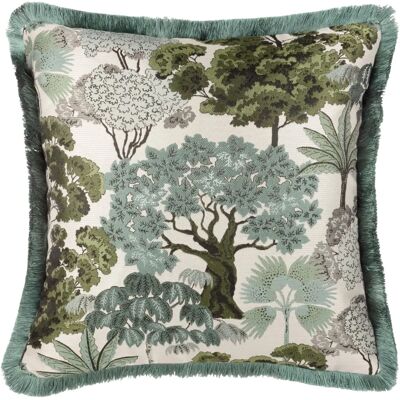 Wylder Nature Woodlands Floral Jacquard Cushion - Green Wylder Nature Woodlands Floral Jacquard Cushion - Green