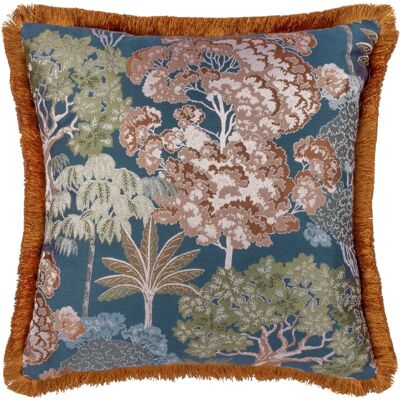 Wylder Nature cuscino floreale jacquard blu navy 55cm - Cuscino Wylder Nature cuscino floreale jacquard blu navy 55cm - Cuscino