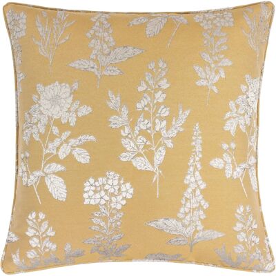 Wylder Nature Sophia Floral Jacquard Filled Cushion - Gold - 50 Cm x 50 Cm Wylder Nature Sophia Floral Jacquard Filled Cushion - Gold - 50 Cm x 50 Cm