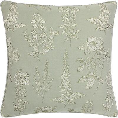 Wylder Nature Sophia Floral Jacquard Cushion - Sage Green - 50cm Wylder Nature Sophia Floral Jacquard Cushion - Sage Green - 50cm