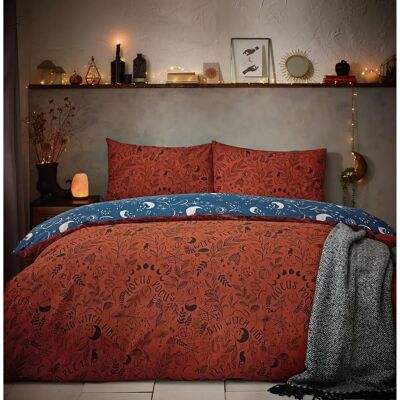 Furn Witchy Vibes Odwracalny zestaw poszewek na kołdrę - Rdzawy - Pojedynczy Furn Witchy Vibes Odwracalny zestaw poszewek na kołdrę - Rdzawy - Pojedynczy