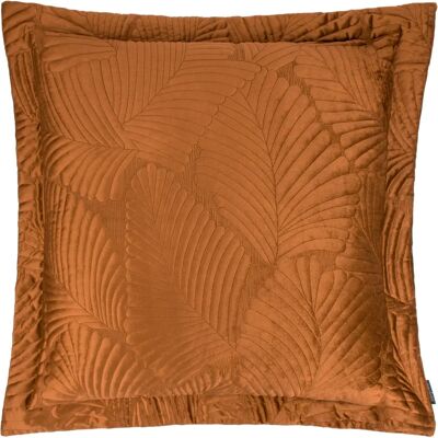 Paoletti Palmeria Velvet Quilted Cushion - Rust - 60x60 cm - Cushion Paoletti Palmeria Velvet Quilted Cushion - Rust - 60x60 cm - Cushion