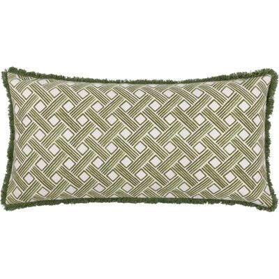 Cuscino in cotone oliva Hoem Alexah - 30x60cm - Design moderno morbido Cuscino in cotone oliva Hoem Alexah - 30x60cm - Design moderno morbido