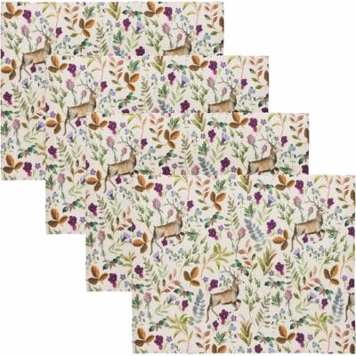 Evans Lichfield Reindeer Digitally Printed Placemats - Berry - Set of 4 Evans Lichfield Reindeer Digitally Printed Placemats - Berry - Set of 4