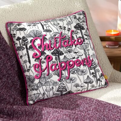 Furn. - Shiitake Velvet Piped Cushion Cover - Fuchsia - Cushion Cover Furn. - Shiitake Velvet Piped Cushion Cover - Fuchsia - Cushion Cover