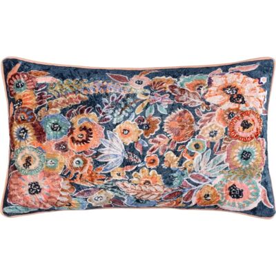 Wylder Aquess Fluwelen Bloemen Kussen - 30x50cm - Multicolor Wylder Aquess Fluwelen Bloemen Kussen - 30x50cm - Multicolor