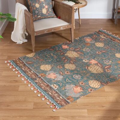 Riva Home Bolais Blue Tasselled Rug - Indoor Decor Riva Home Bolais Blue Tasselled Rug - Indoor Decor