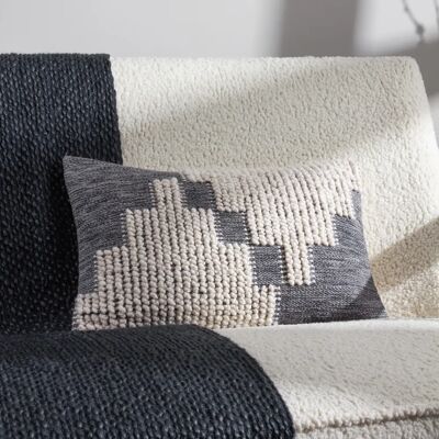 Hoem Himal Woven Knot Blue Cushion - 30x50cm - Cushio Hoem Himal Woven Knot Blue Cushion - 30x50cm - Cushio