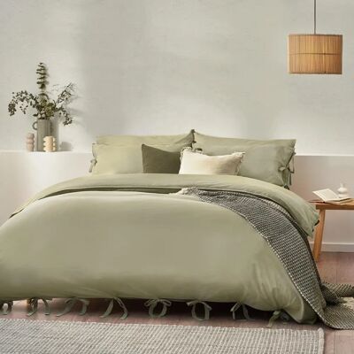 Mallow Bowtie Cotton Bedding Set - Sage Green - Size King - Bedding Set Mallow Bowtie Cotton Bedding Set - Sage Green - Size King - Bedding Set