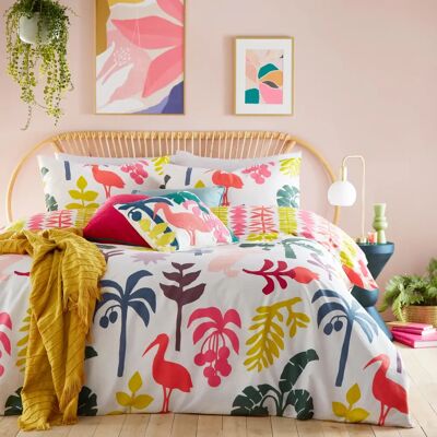 Zestaw pościeli Marula Tropical - Wielokolorowy Polycotton - Rozmiar Dwuosobowy Zestaw pościeli Marula Tropical - Wielokolorowy Polycotton - Rozmiar Dwuosobowy
