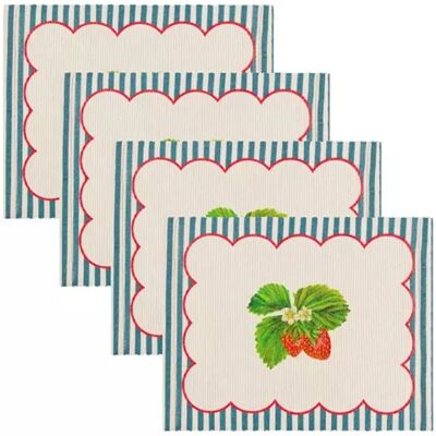 Wylder Nature Erdbeer Set of 4 Placemats - Tableware Wylder Nature Erdbeer Set of 4 Placemats - Tableware