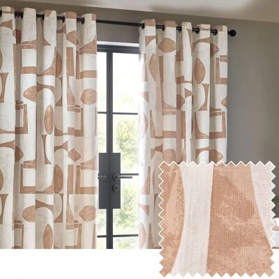 Hoem Höem Carro Natural Cotton Geometric Curtains - 117x183cm - Curtains Hoem Höem Carro Natural Cotton Geometric Curtains - 117x183cm - Curtains