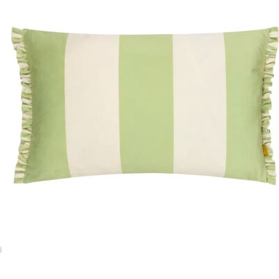 Riva Home Araya Striped Velvet Filled Cushion - Green - 30x50cm Riva Home Araya Striped Velvet Filled Cushion - Green - 30x50cm