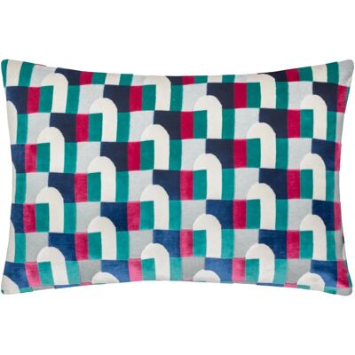 Poszewka na poduszkę z pluszu Keela od Paoletti - Różowa/niebieska - 35x50cm Poszewka na poduszkę z pluszu Keela od Paoletti - Różowa/niebieska - 35x50cm