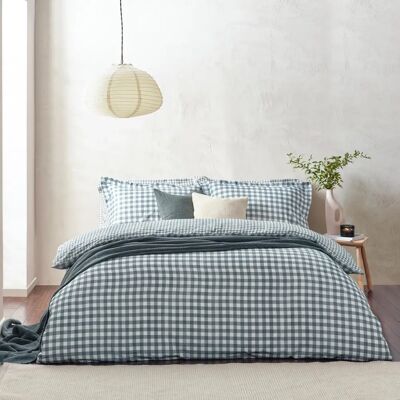 Yard Barton Ensemble de Couette en Coton Réversible - Marine - King - Publicité Yard Barton Ensemble de Couette en Coton Réversible - Marine - King - Publicité