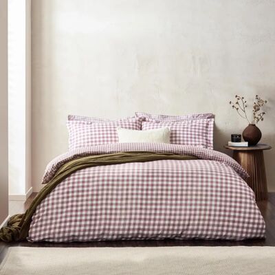 Yard Barton Ensemble de Couette en Coton à Carreaux - Berry - Simple - Publicité Yard Barton Ensemble de Couette en Coton à Carreaux - Berry - Simple - Publicité