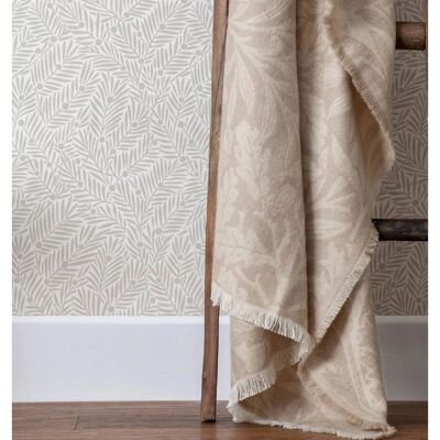 William Morris Morris & Co. Acorn Tonal Jacquard 130cm x 170cm Throw Linen - Throw Linen William Morris Morris & Co. Acorn Tonal Jacquard 130cm x 170cm Throw Linen - Throw Linen