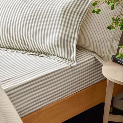 Hebden Melange Stripe Pair of Pillowcases - Pillowcases Hebden Melange Stripe Pair of Pillowcases - Pillowcases