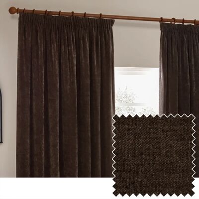 Luxury Brown Chenille Velvet Curtains - Curtains Luxury Brown Chenille Velvet Curtains - Curtains