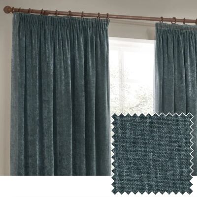 Yard Zware Chenille Fluweel Kant en Klaar Gordijnen Marine - Gordijnen Yard Zware Chenille Fluweel Kant en Klaar Gordijnen Marine - Gordijnen